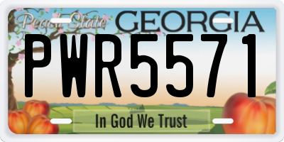 GA license plate PWR5571