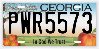 GA license plate PWR5573