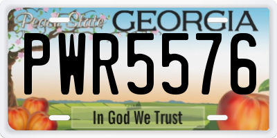 GA license plate PWR5576
