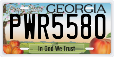 GA license plate PWR5580