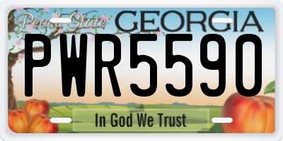 GA license plate PWR5590