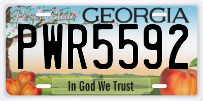 GA license plate PWR5592