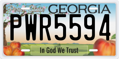 GA license plate PWR5594