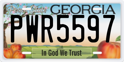 GA license plate PWR5597