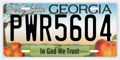 GA license plate PWR5604