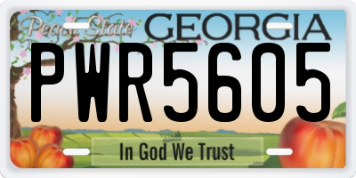 GA license plate PWR5605