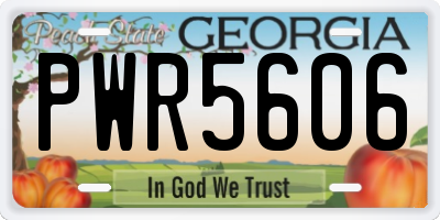 GA license plate PWR5606