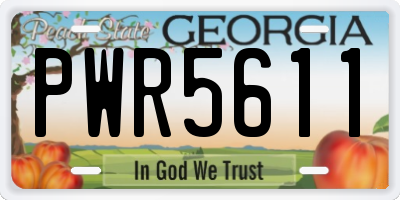 GA license plate PWR5611