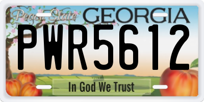 GA license plate PWR5612