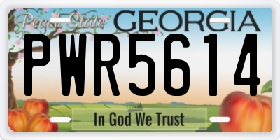 GA license plate PWR5614