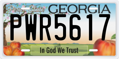 GA license plate PWR5617