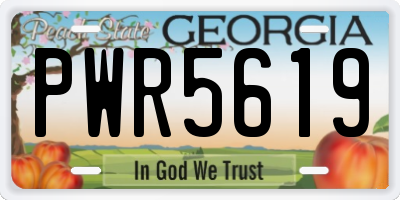 GA license plate PWR5619