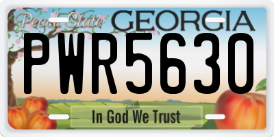 GA license plate PWR5630