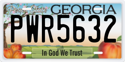 GA license plate PWR5632