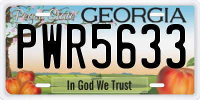 GA license plate PWR5633