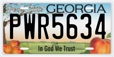 GA license plate PWR5634