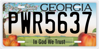 GA license plate PWR5637