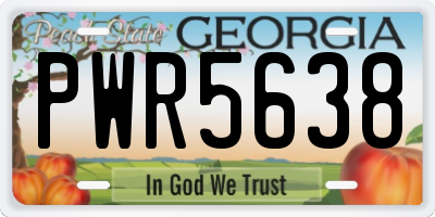 GA license plate PWR5638