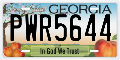 GA license plate PWR5644