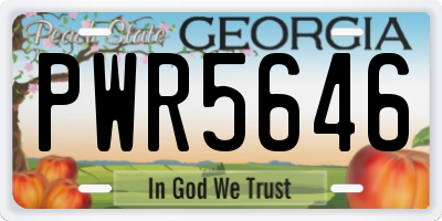 GA license plate PWR5646