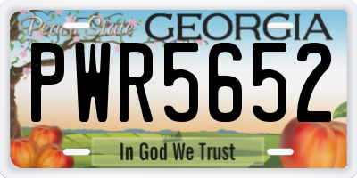 GA license plate PWR5652