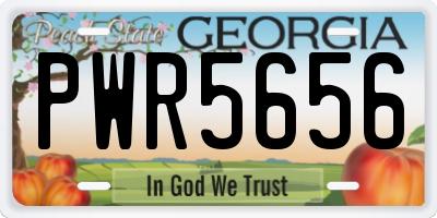 GA license plate PWR5656