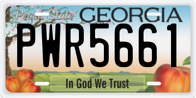 GA license plate PWR5661
