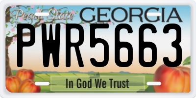 GA license plate PWR5663