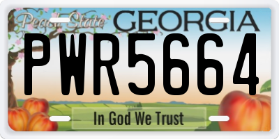 GA license plate PWR5664