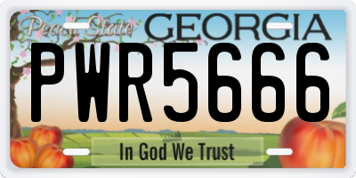 GA license plate PWR5666