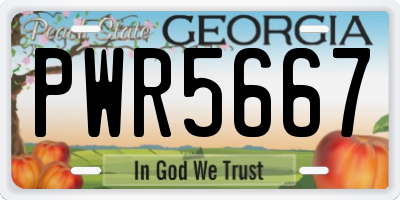 GA license plate PWR5667