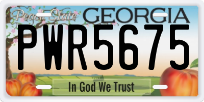 GA license plate PWR5675