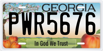 GA license plate PWR5676