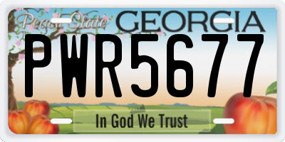 GA license plate PWR5677
