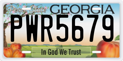 GA license plate PWR5679