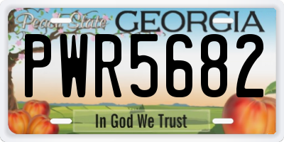 GA license plate PWR5682