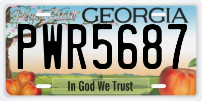 GA license plate PWR5687