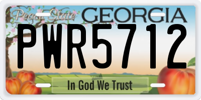 GA license plate PWR5712