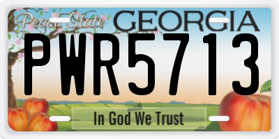 GA license plate PWR5713