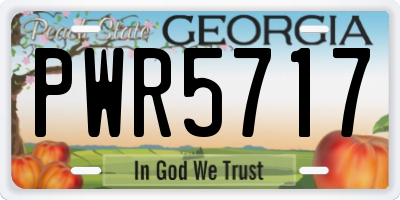 GA license plate PWR5717
