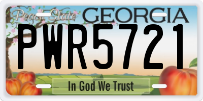 GA license plate PWR5721
