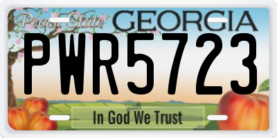 GA license plate PWR5723