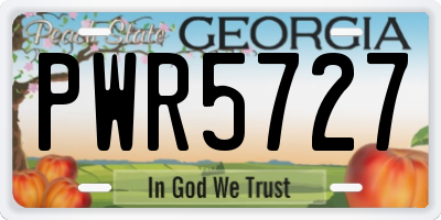 GA license plate PWR5727