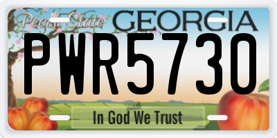 GA license plate PWR5730