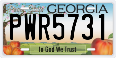GA license plate PWR5731