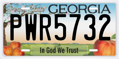 GA license plate PWR5732