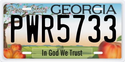 GA license plate PWR5733