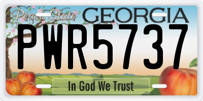 GA license plate PWR5737