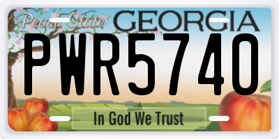 GA license plate PWR5740