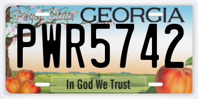 GA license plate PWR5742